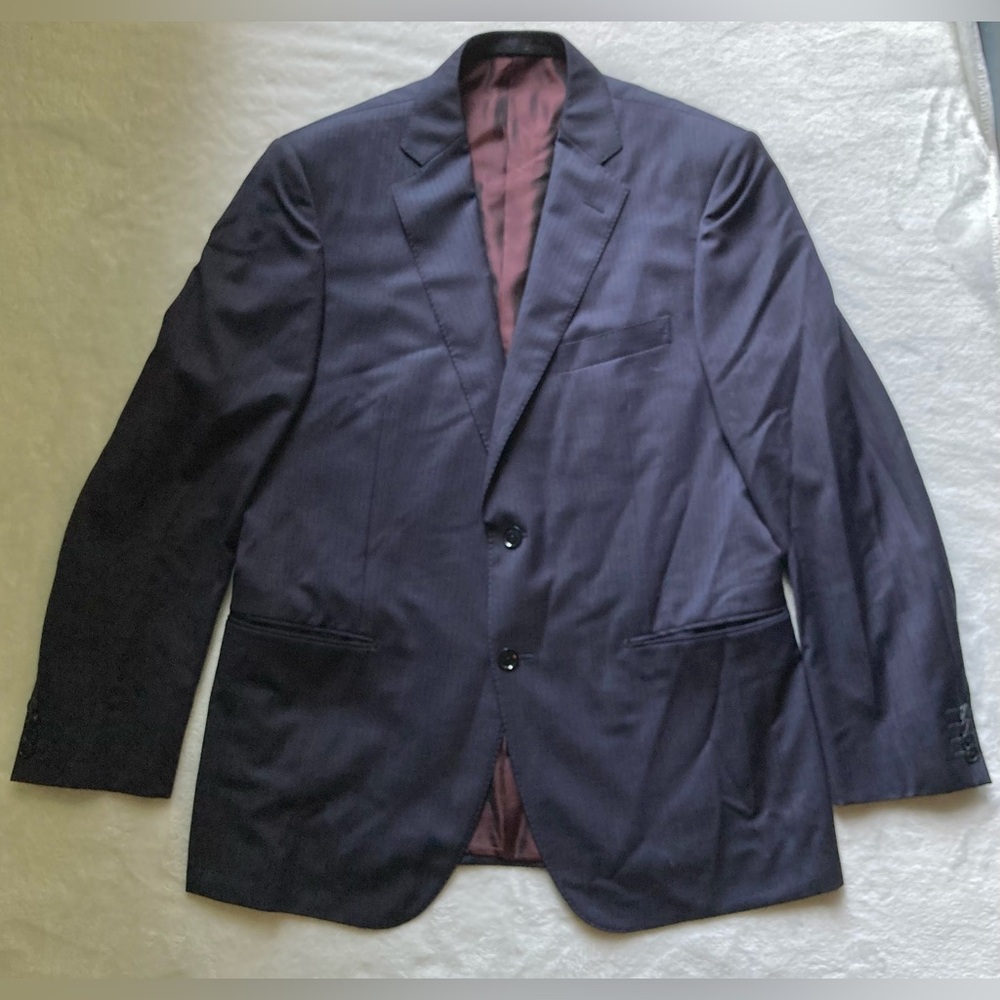 Pal Zileri Blazer‎ Dark Navy Stripe 100% New Wool 54R (44 US) Made In Italy